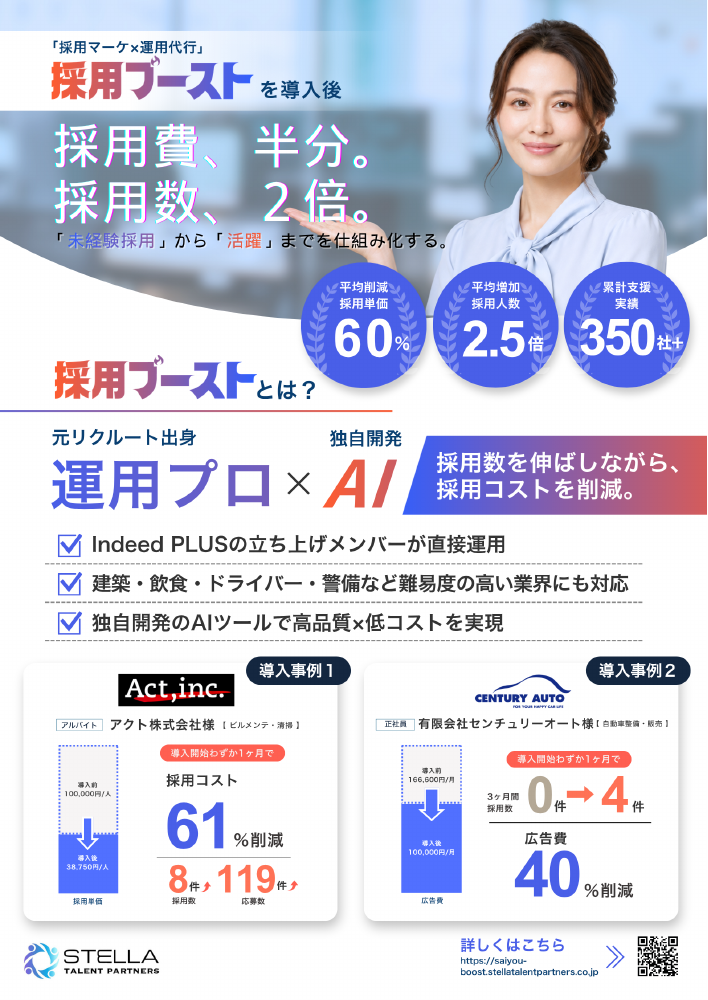 採用ブースト チラシの表紙